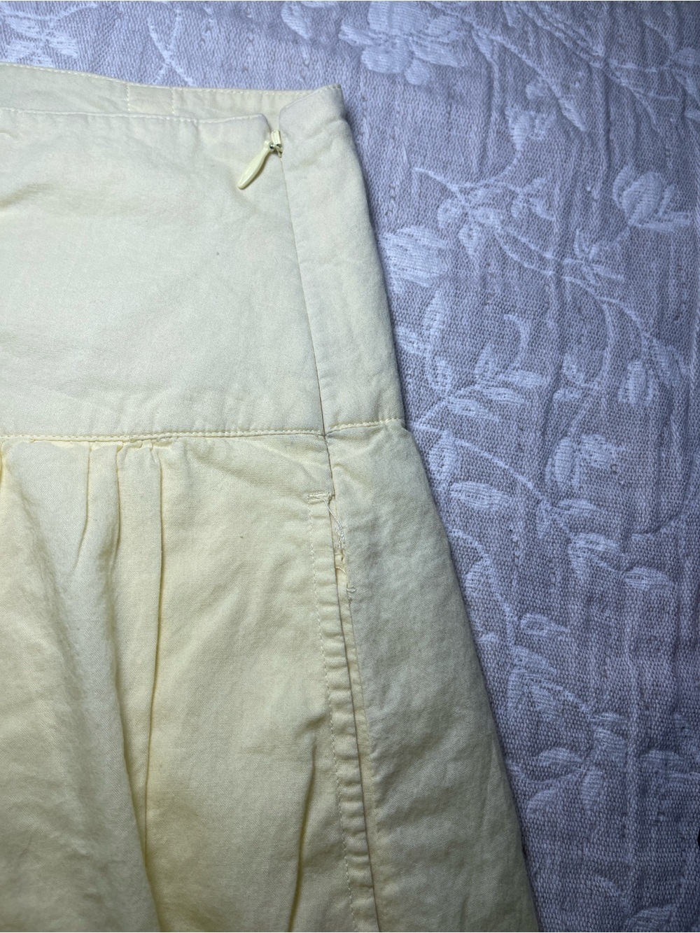 London Jean Women's Baby Yellow 100% Cotton Pleated Skirt Size 2 High Waist Belt - Picture 11 of 15